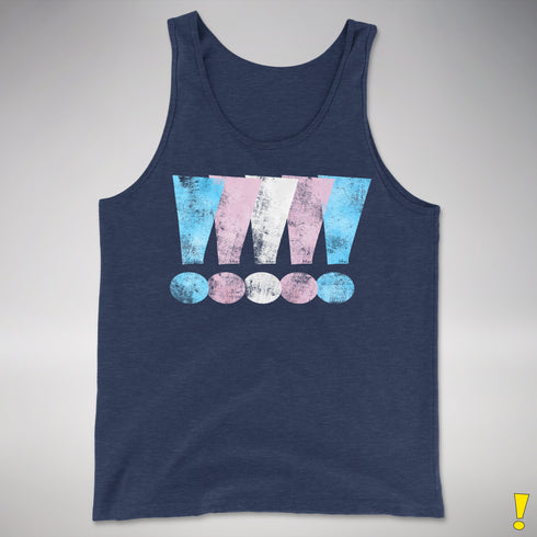 Transgender Pride Exclamation Points Premium Tank Top - Navy Heather